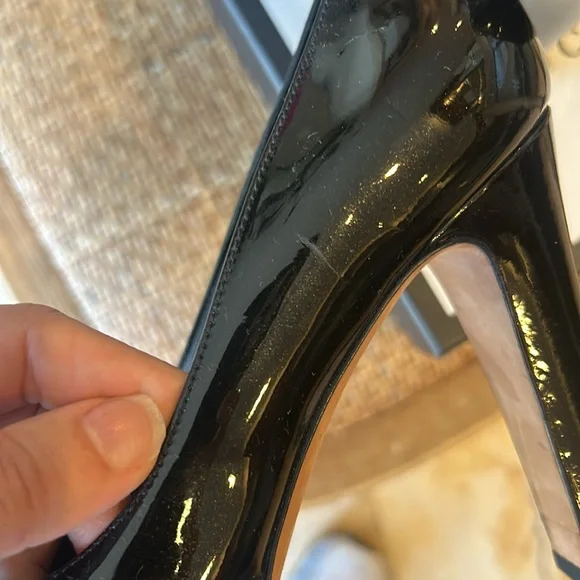 Chanel patent leather black platform pumps high heels 38 - Picture 10 of 13